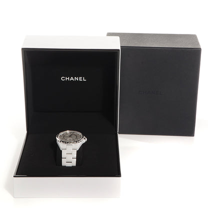 Chanel Stainless Steel Ceramic Diamond Bezel Dial 36mm J12 Automatic Watch White 4 of 8