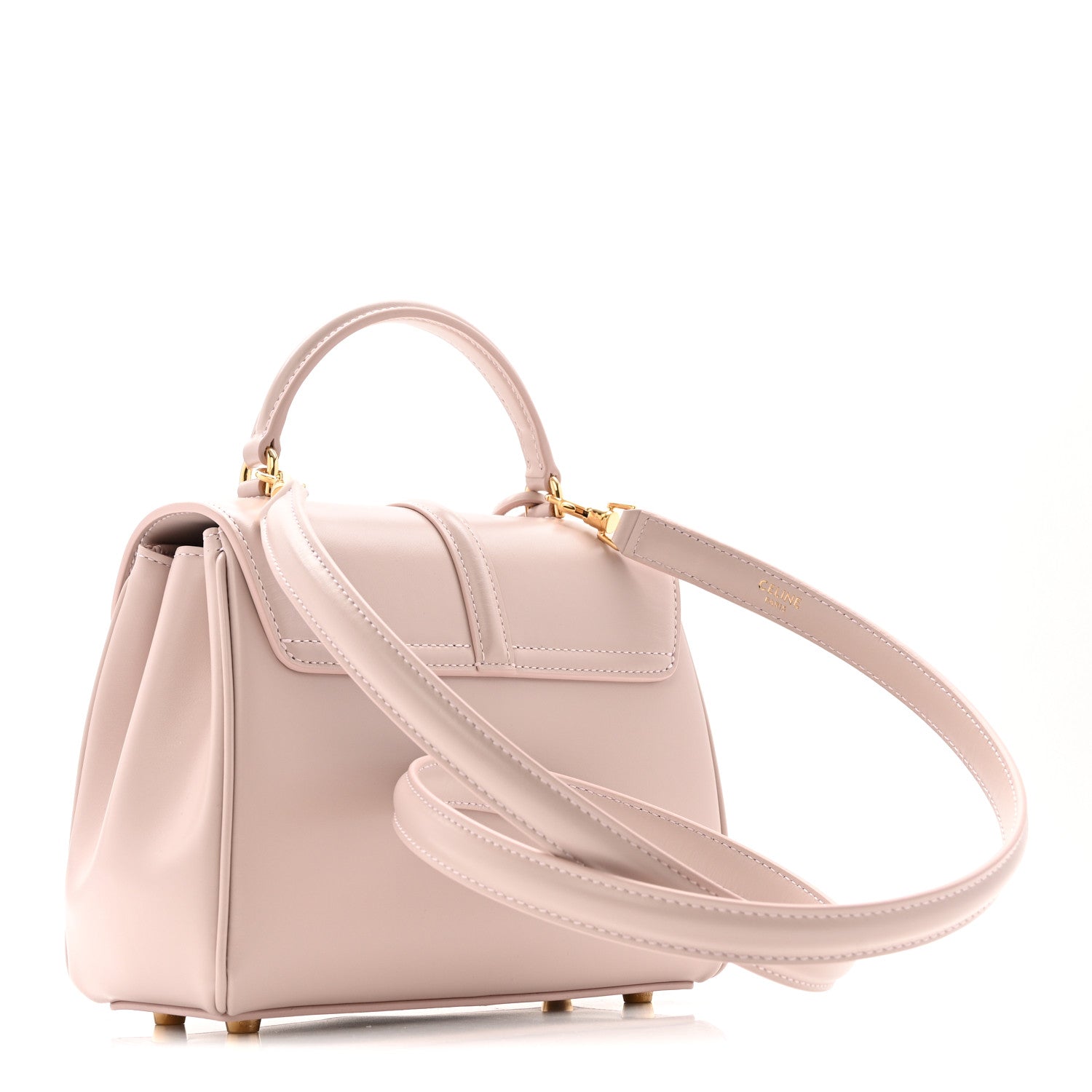 Celine Satinated Calfskin Mini 16 Top Handle Bag Bleached Pink 3 of 12