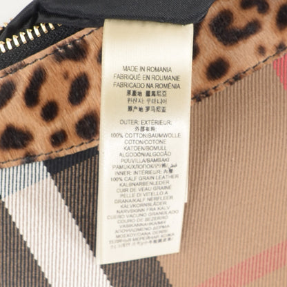Burberry House Check Calf Hair Leopard Print Peyton Crossbody Clutch Bag 3 of 13