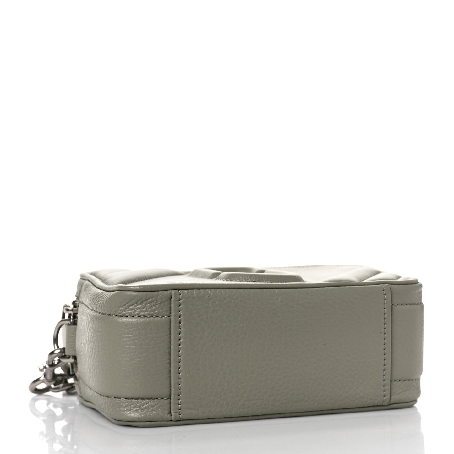 Grained Calfskin Quilted The Moto Shot 21 Bag Silver Sage