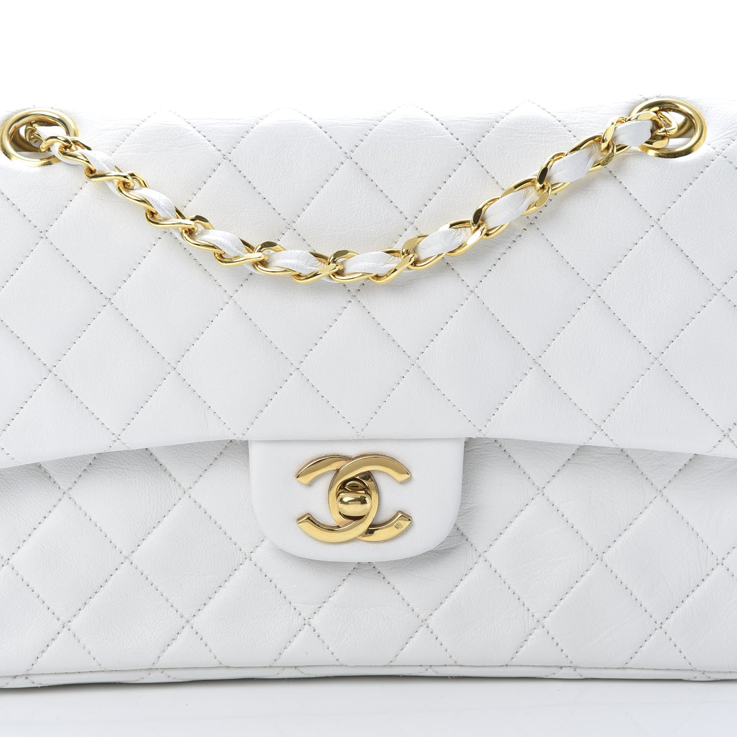 Chanel Lambskin Quilted Small Double Flap White 9 of 15