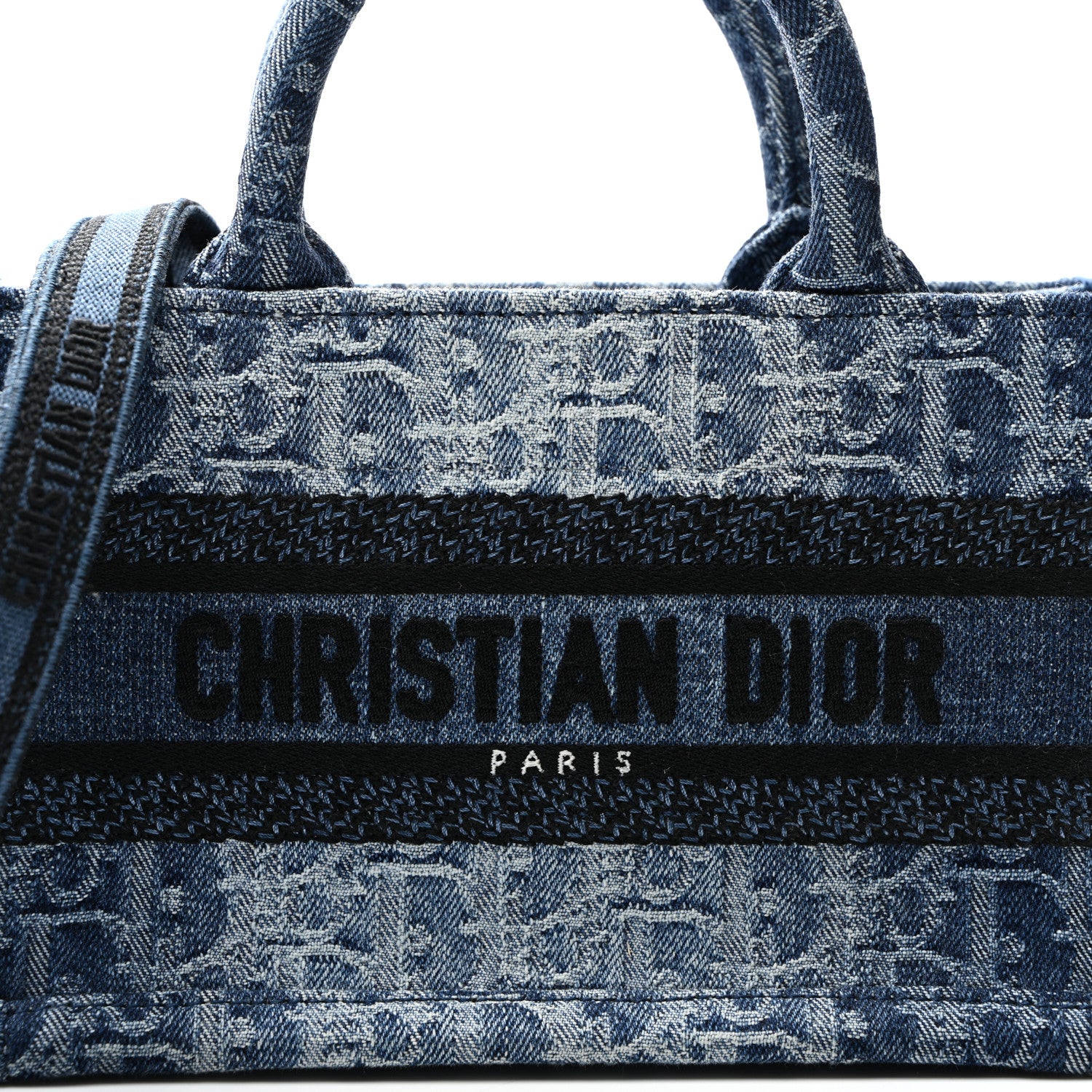 Christian Dior Denim Oblique Mini Book Tote With Strap Blue 8 of 10