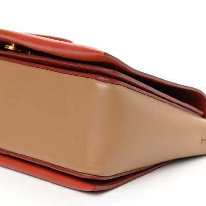 Celine Shiny Smooth Calfskin Medium Frame Shoulder Bag Red Tan 8 of 9