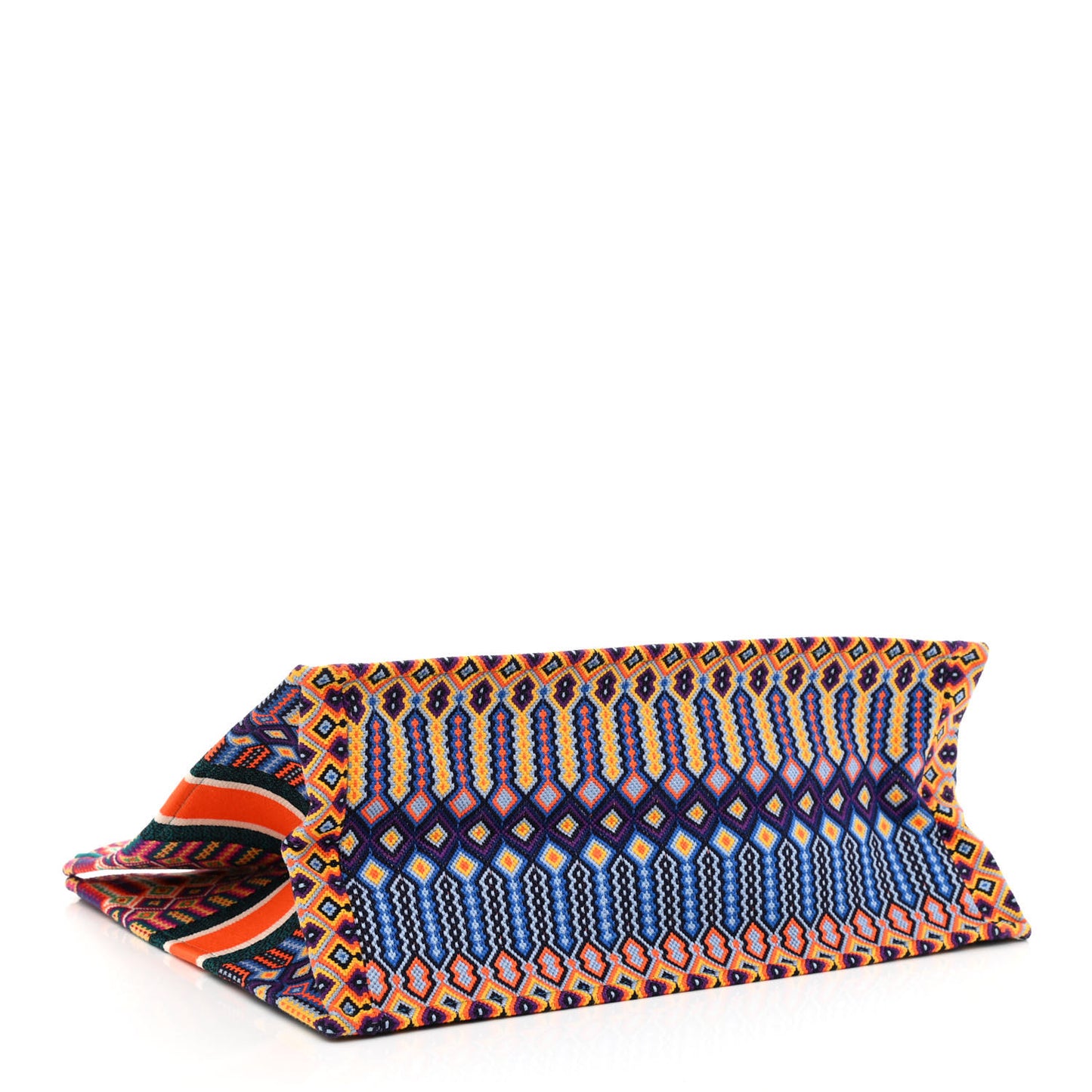 Canvas Embroidered Large Book Tote Orange Multicolor