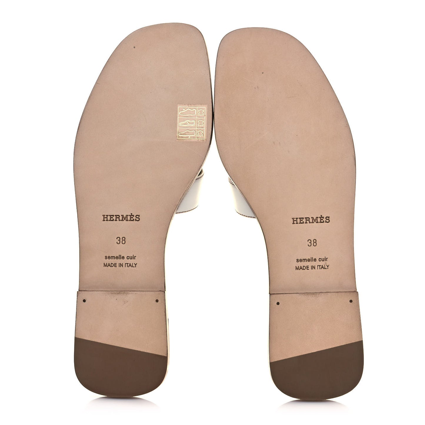 Box Calfskin Oran Sandals 38 White