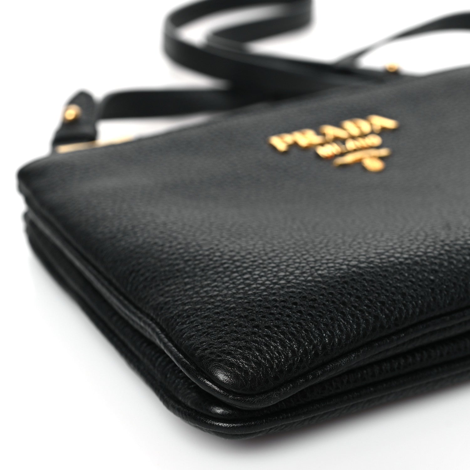 Prada Vitello Phenix Double Zip Crossbody Bag Black 8 of 9