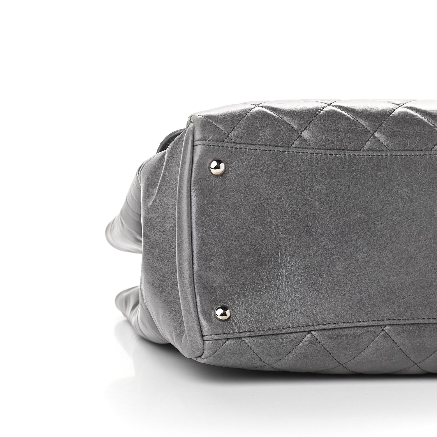 Chanel Glazed Calfskin Quilted Large CC Delivery Tote Grey 8 of 9