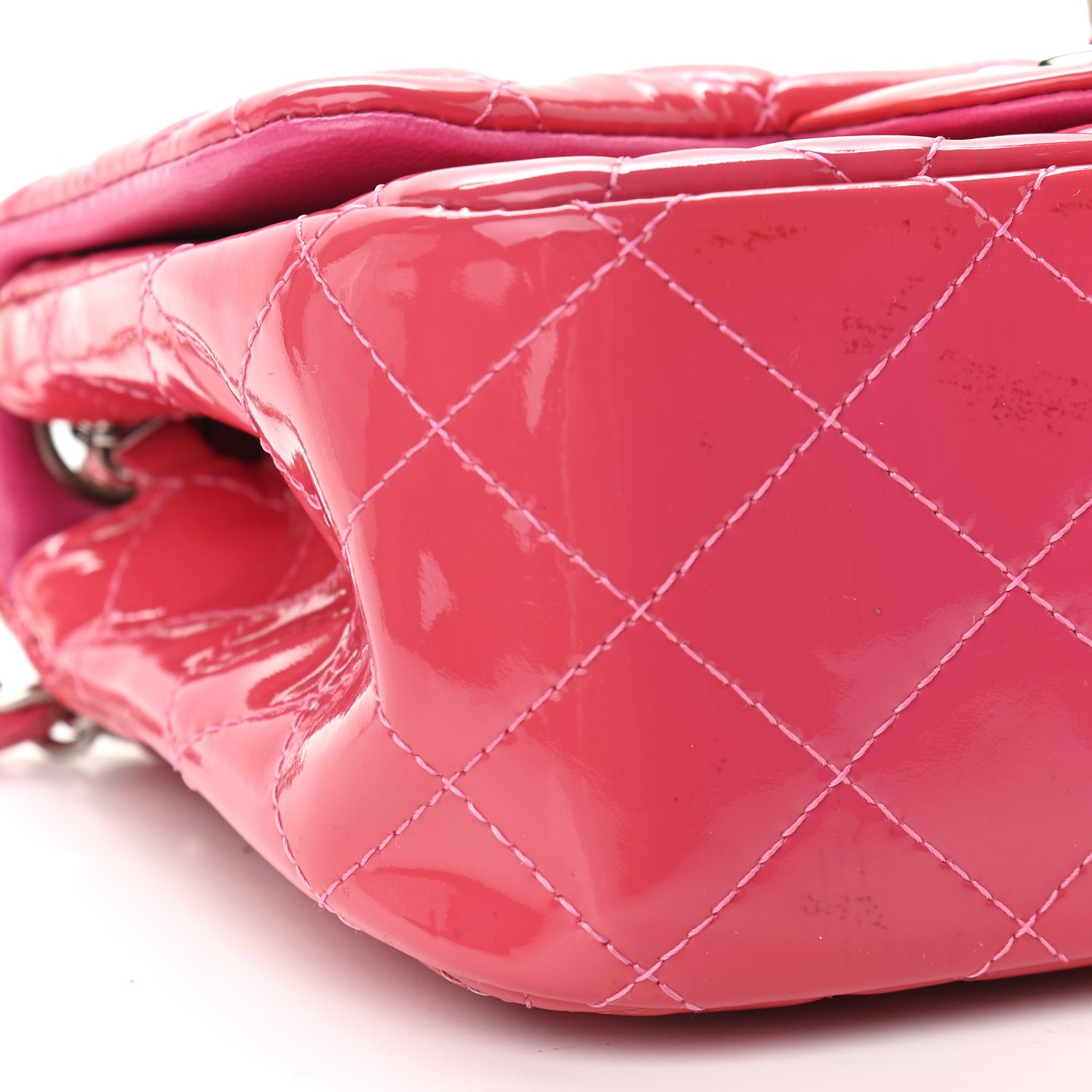 Patent Quilted Mini Square Flap Pink