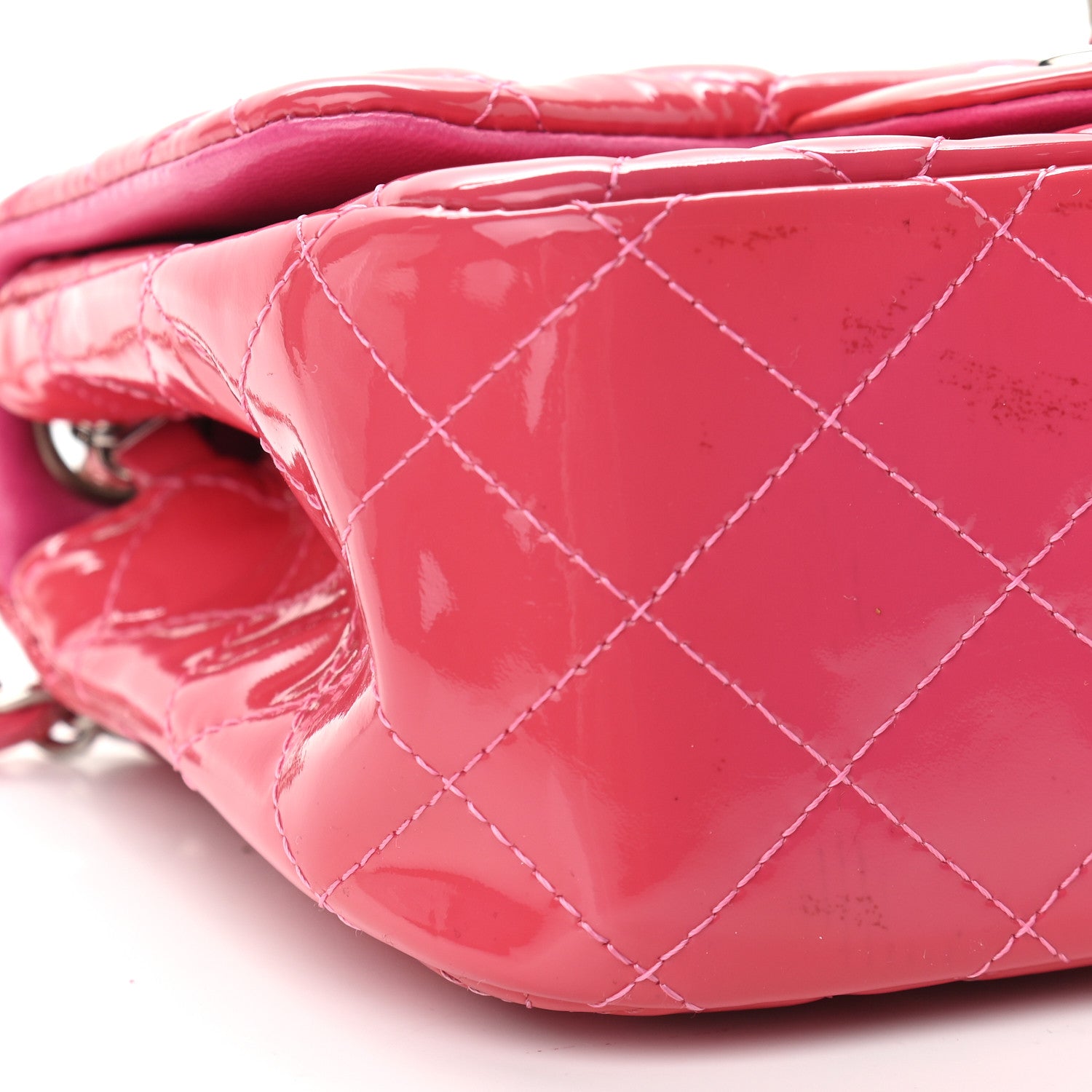 Chanel Patent Quilted Mini Square Flap Pink 8 of 9