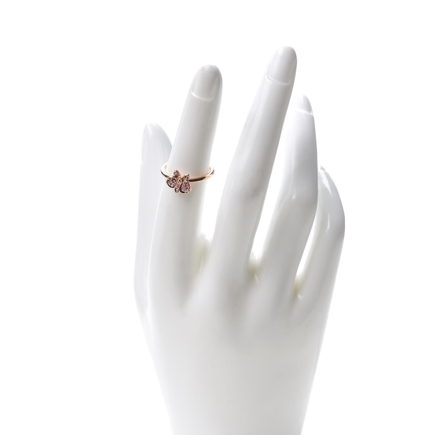 Cartier 18K Pink Gold Diamond Pink Sapphire Caresse D'Orchidees Par Ring 50 5.25 2 of 7