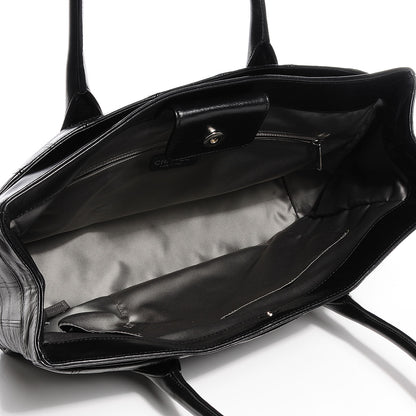 Chanel Lambskin Square Stitched Lax Shopping Tote Black 5 of 7