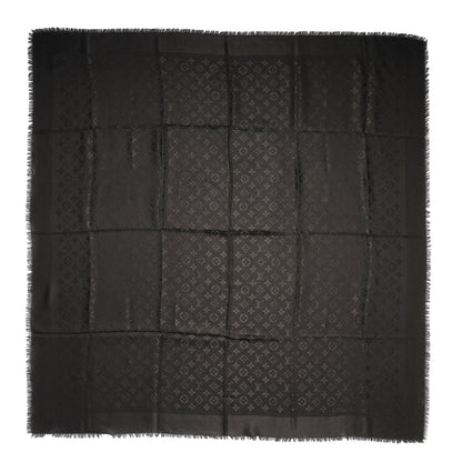 Louis Vuitton Silk Wool Monogram Shawl Black 3 of 5