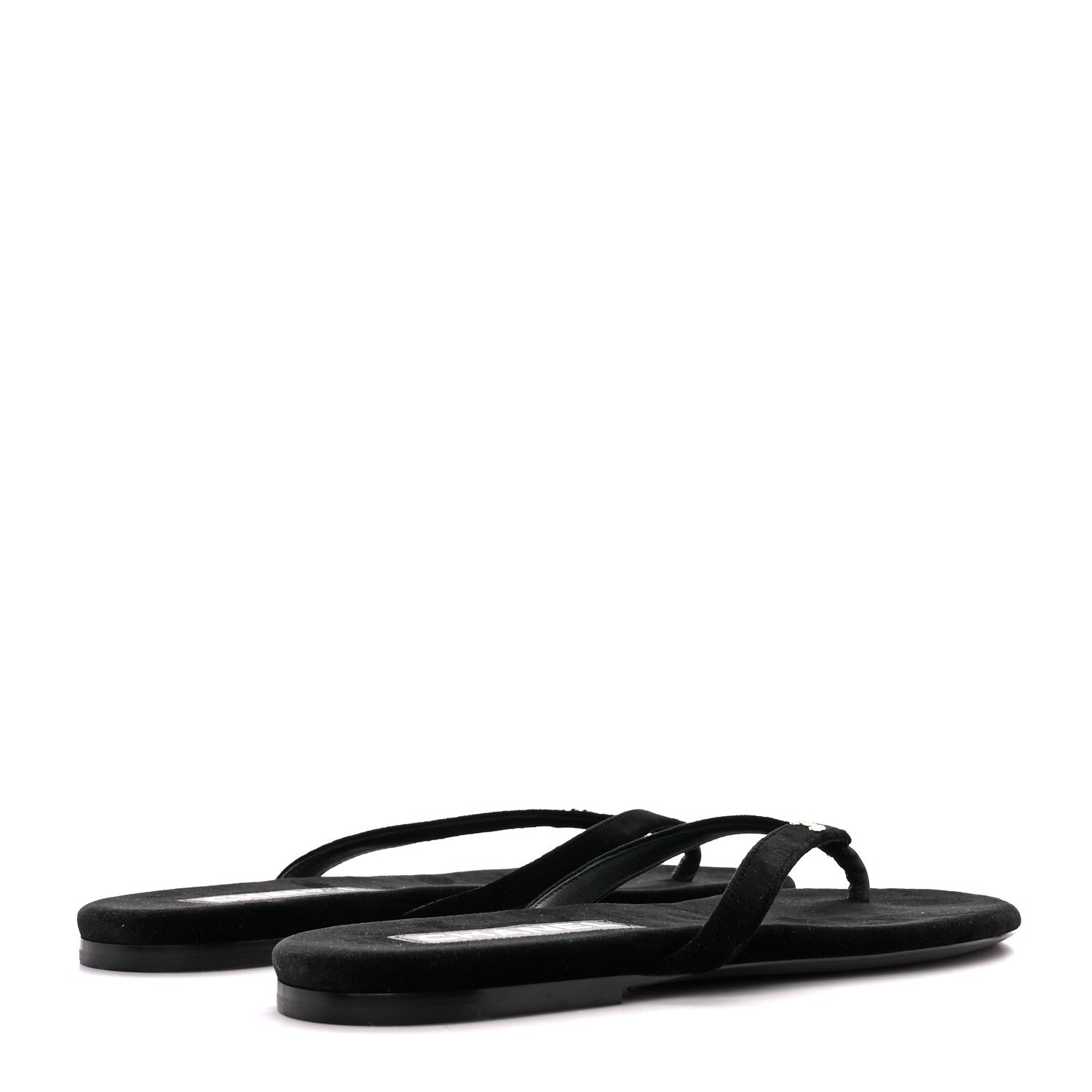 Chanel Velvet Crystal CC Thong Sandals 38 Black 4 of 8