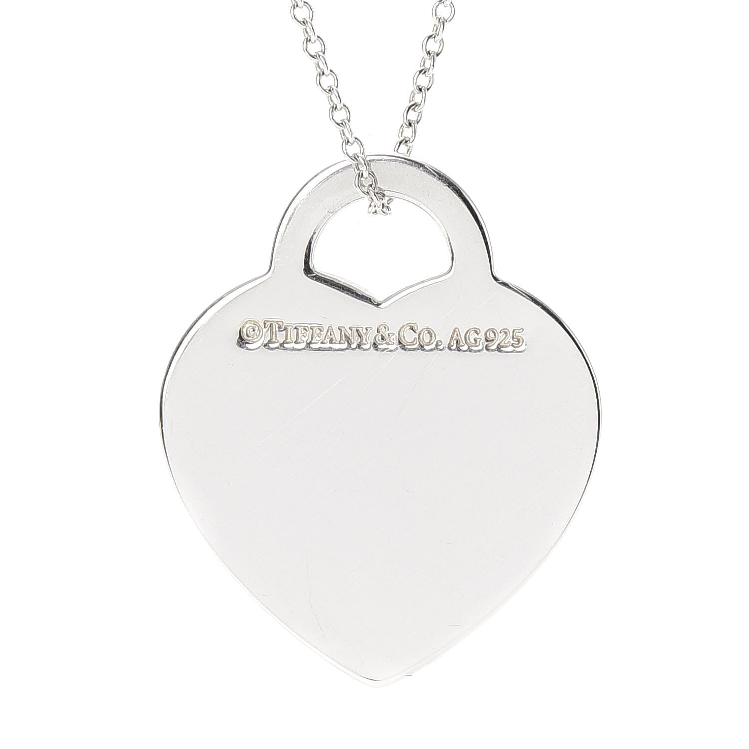 Tiffany Sterling Silver Notes Heart Tag Charm Necklace 4 of 6