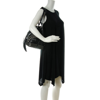 Prada Soft Calf Studded Drawstring Bag Nero Black 2 of 8