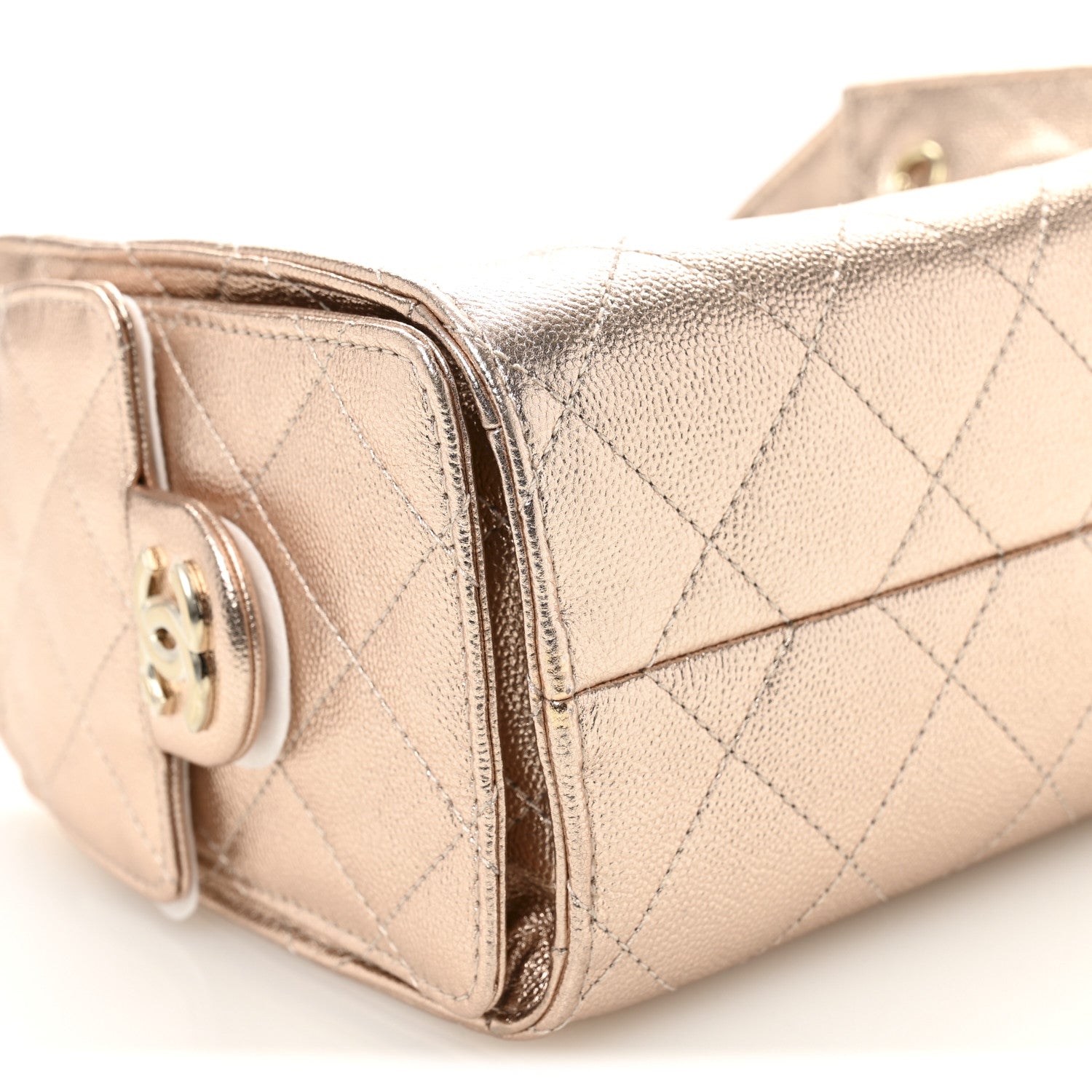 Chanel Metallic Caviar Quilted Mini Chanel 25 Handbag Copper 9 of 11