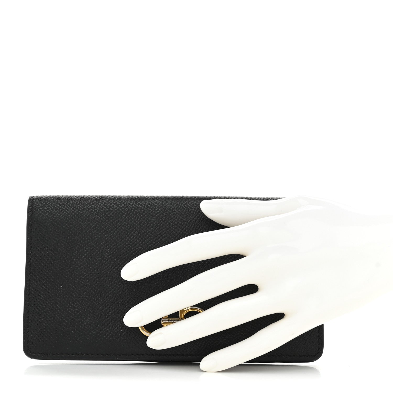 Salvatore Ferragamo Grained Calfskin Gancini Continental Wallet Black 2 of 8