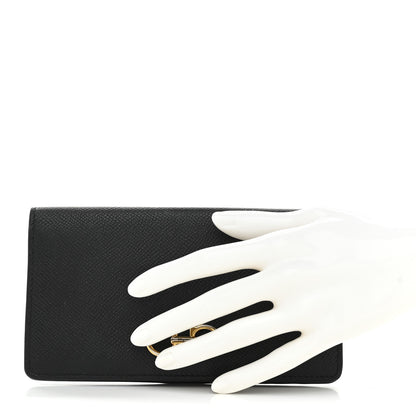 Salvatore Ferragamo Grained Calfskin Gancini Continental Wallet Black 2 of 8