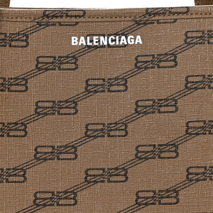 Balenciaga Coated Canvas BB Monogram Large Signature East West Shopper Bag Beige Brown 8 of 13