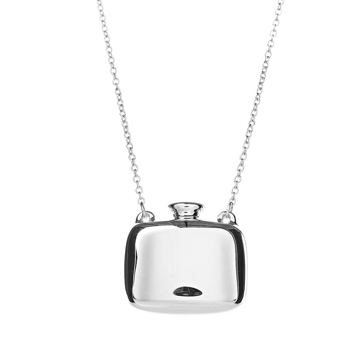 Sterling Silver Elsa Peretti Square Bottle Pendant Necklace