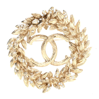 Chanel Crystal CC Sheath of Wheat Brooch Gold 1 of 5