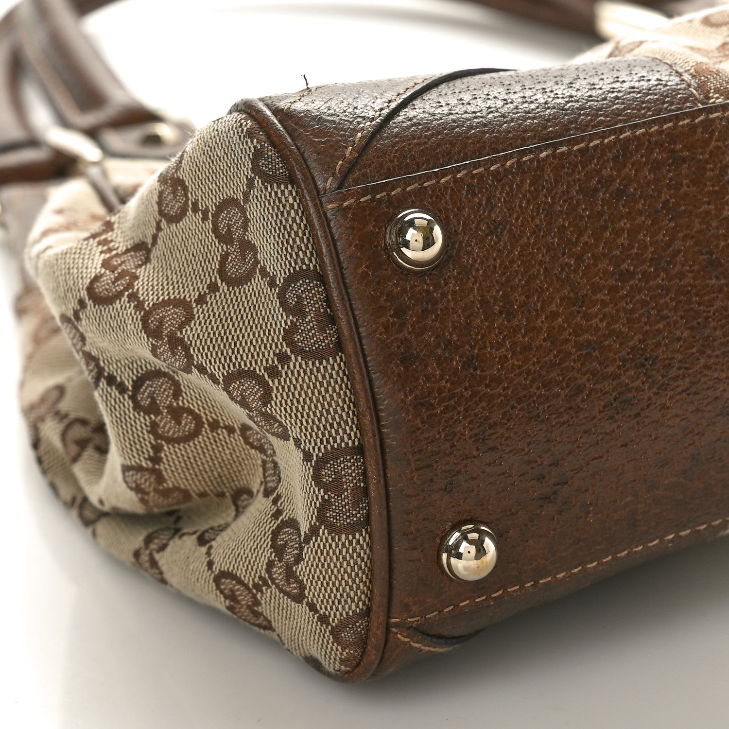 Gucci Monogram Calfskin Large Bardot Shoulder Bag Brown 9 of 10