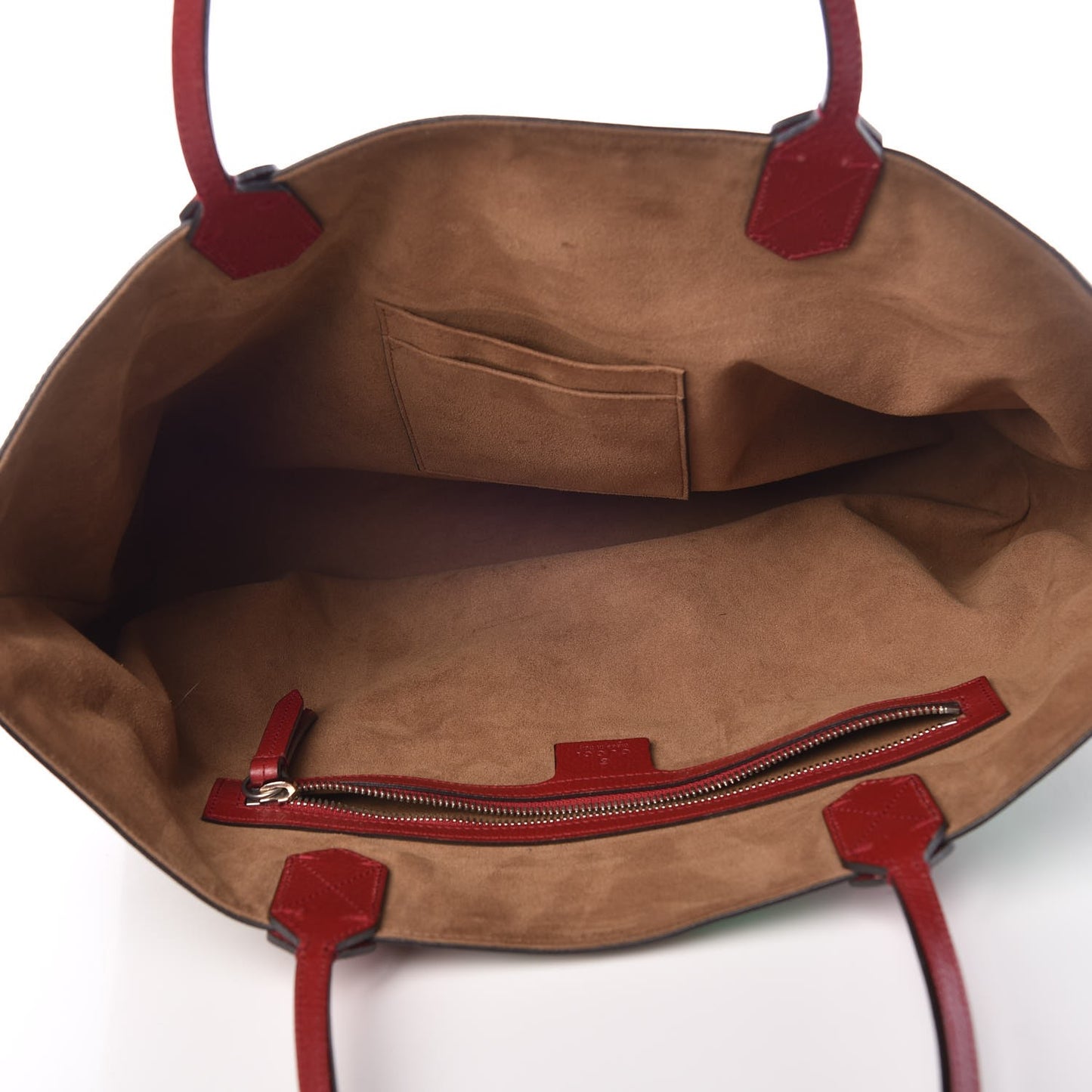 GG Supreme Monogram Tian Medium Shopping Tote Beige Multicolor Red