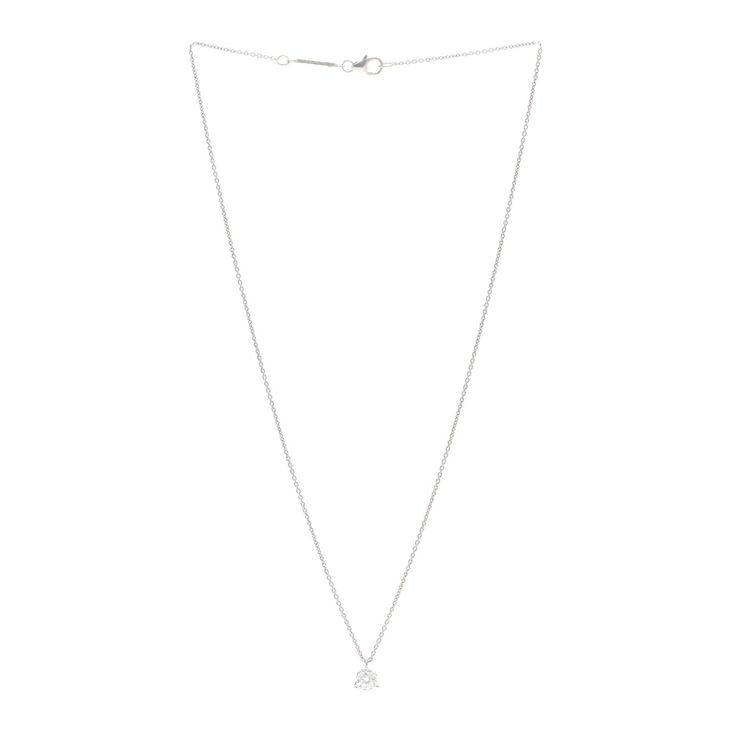 Roberto Coin 18K White Gold Diamond .50ct Cento Solitaire Pendant Necklace 3 of 4