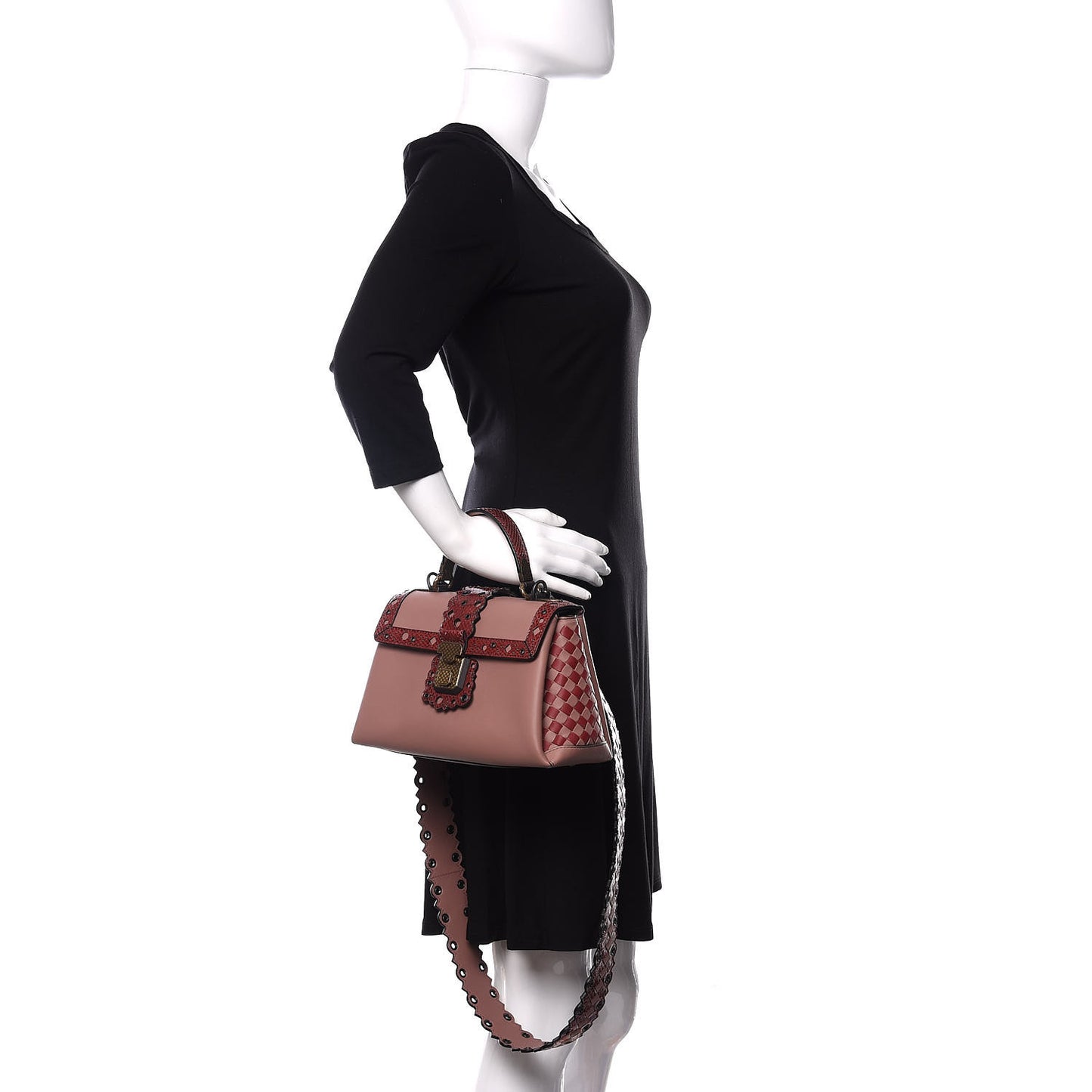 Nappa Ayers Small Piazza Bag Deco Rose Baccara Rose Black