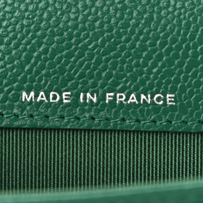 Chanel Caviar Quilted Flap Card Holder Wallet Green 7 of 8