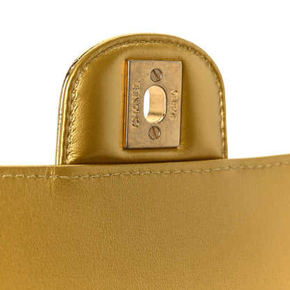 Chanel Metallic Calfskin Crocodile Embossed Cocodile Rectangular Mini Flap Gold 6 of 12