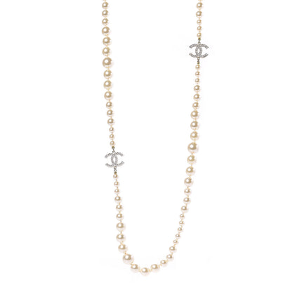 Chanel Graduated Pearl CC Long Necklace Light Gold 1 of 5