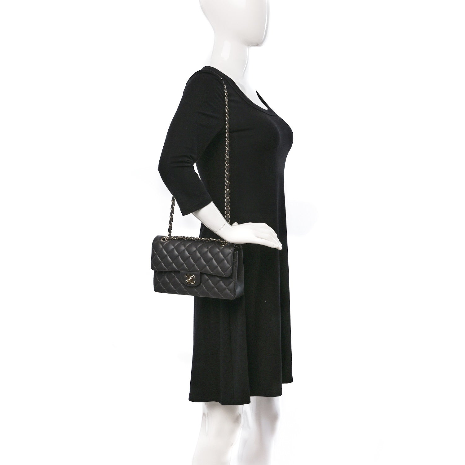 Chanel Lambskin Quilted Small Double Flap Dark Grey 2 of 11
