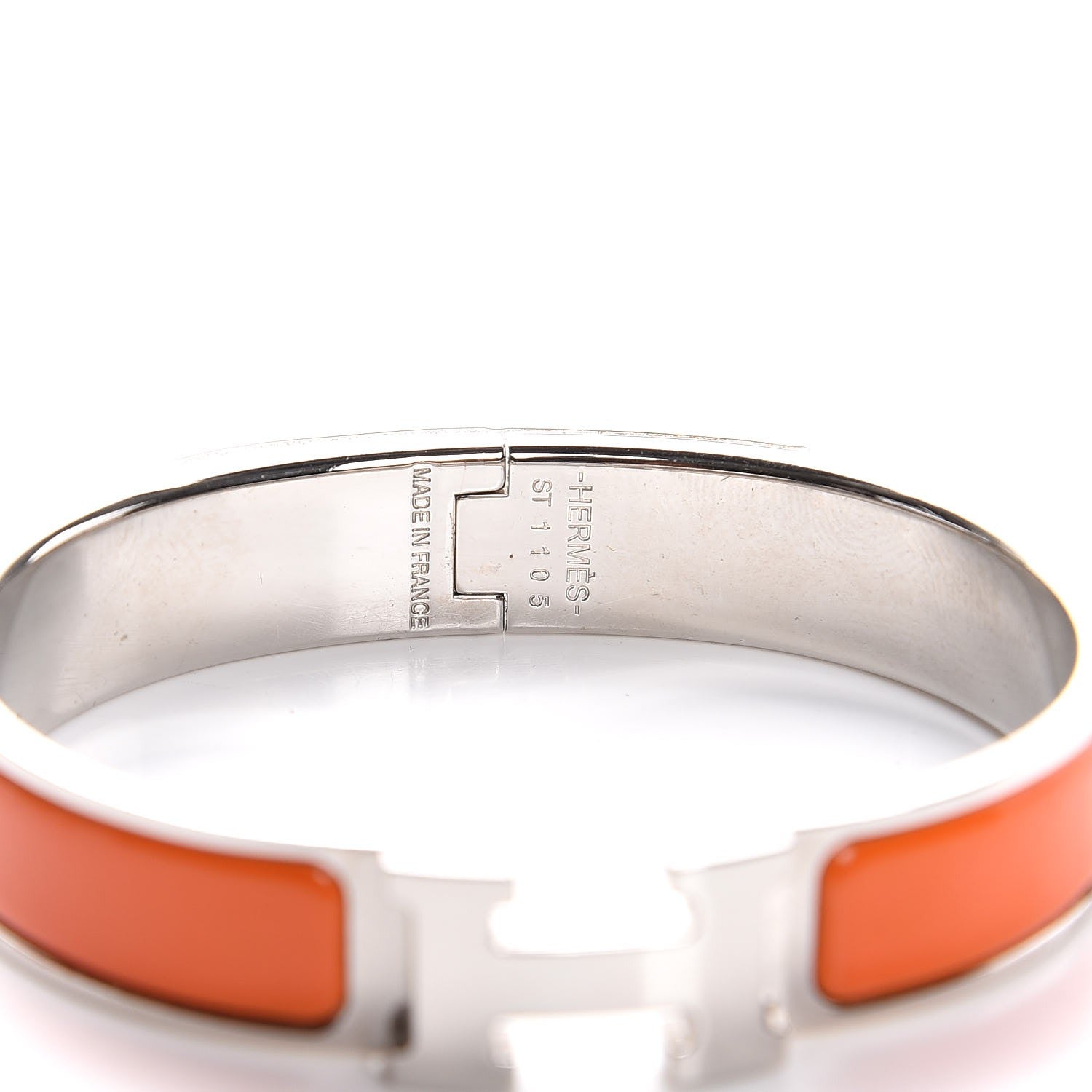Hermes Enamel Narrow Clic Clac H Bracelet PM Orange 3 of 6
