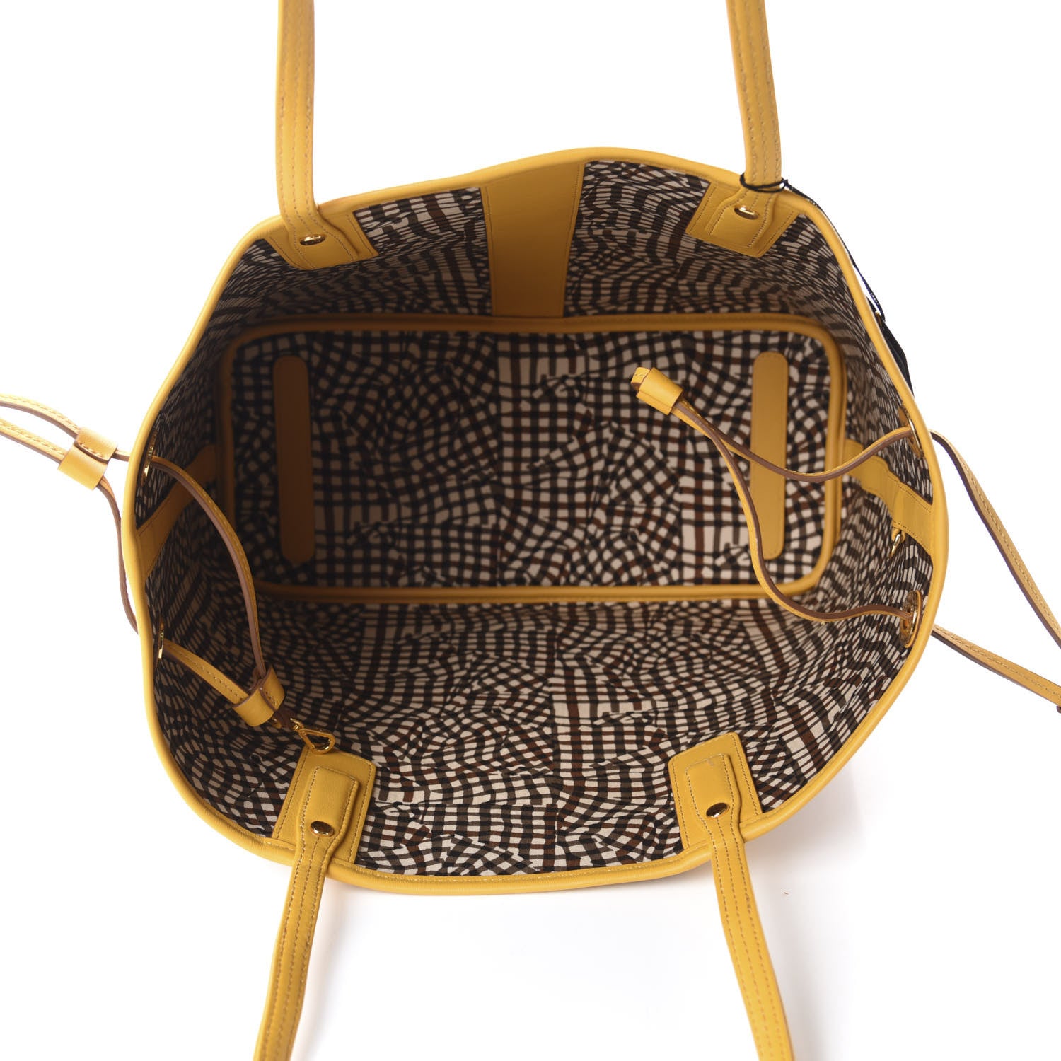 MCM Visetos Medium Liz Reversible Shopper Tote Cognac Yellow 5 of 15