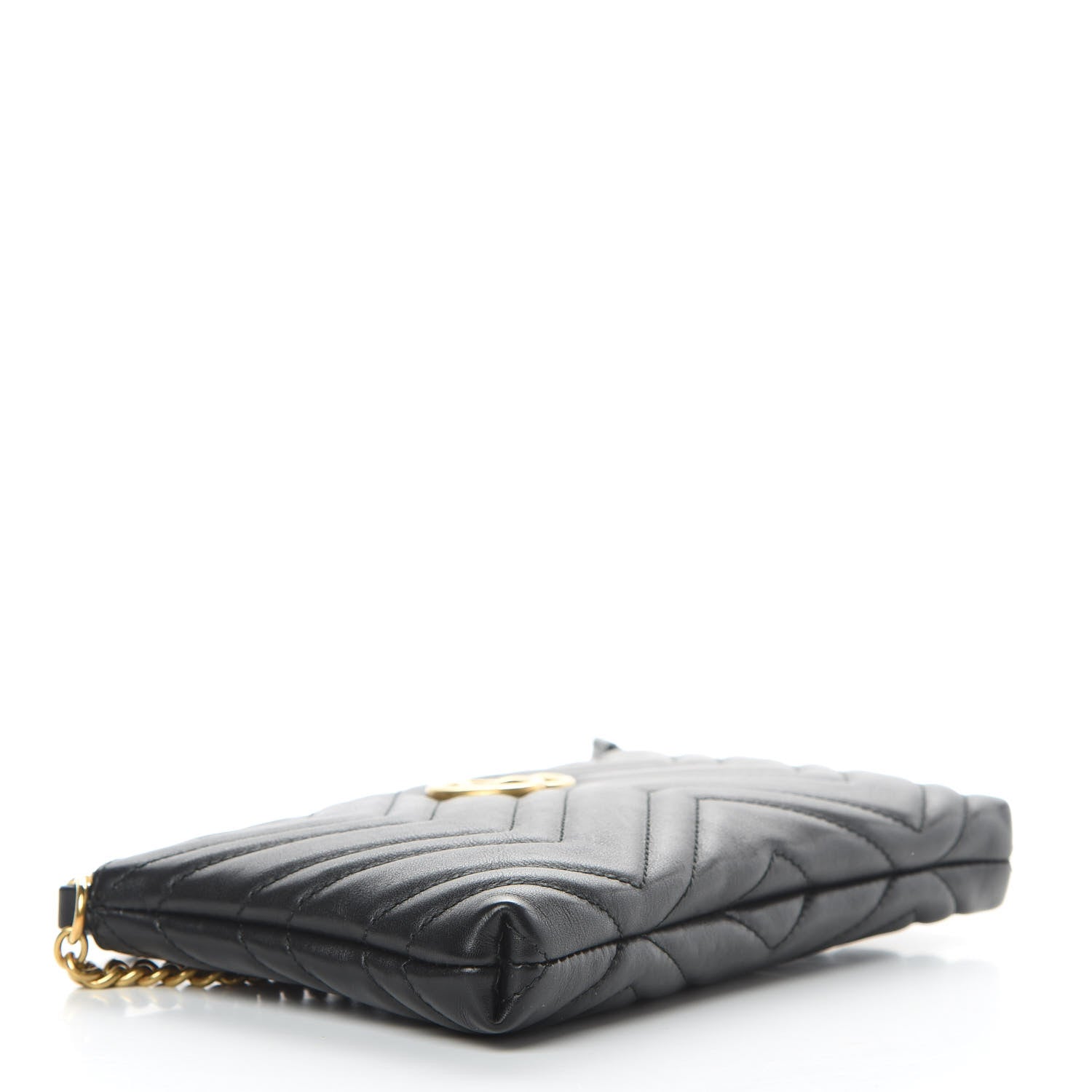 Gucci Calfskin Matelasse Mini GG Marmont Chain Bag Black 4 of 12