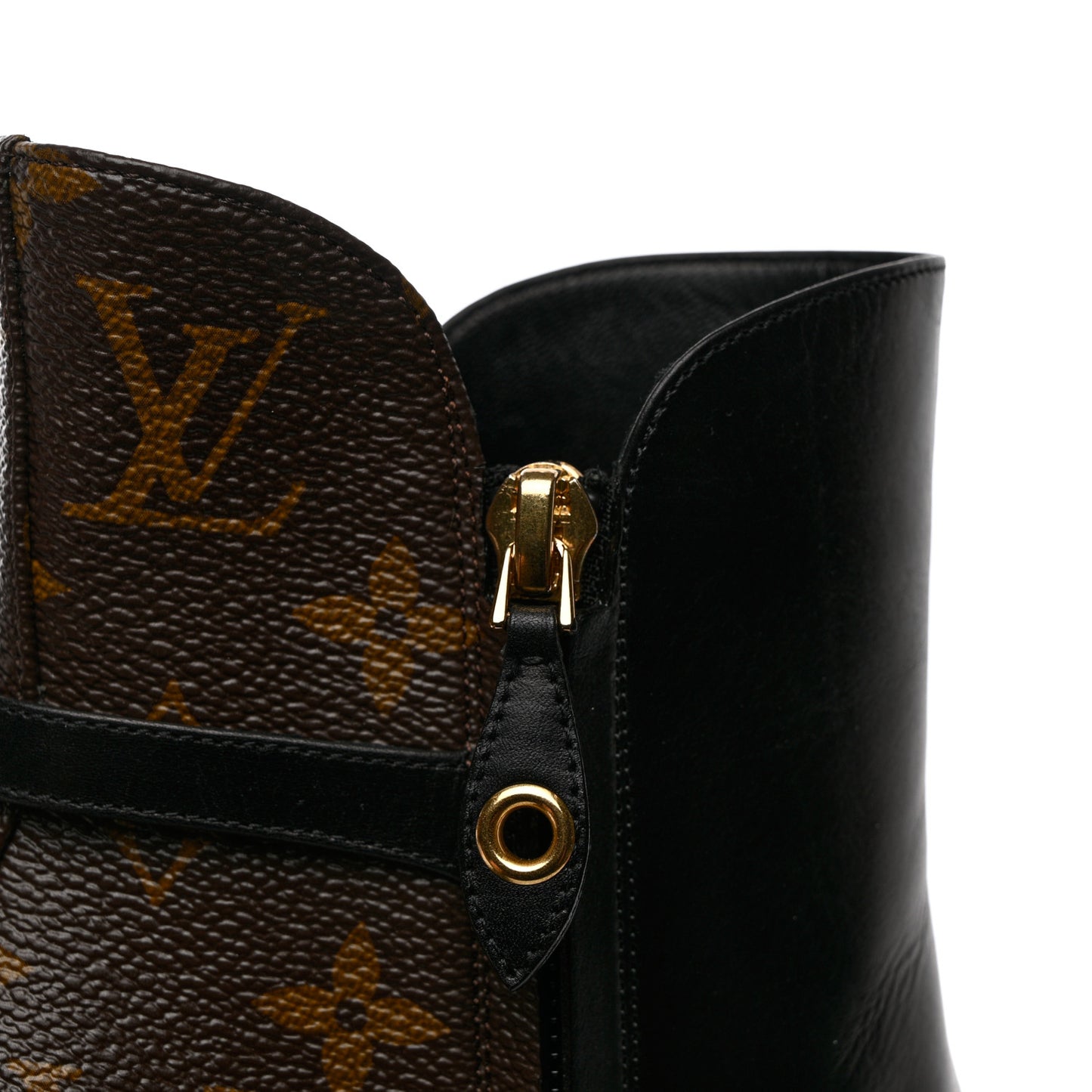 Calfskin Monogram Afterglow Platform Ankle Boots 39 Black