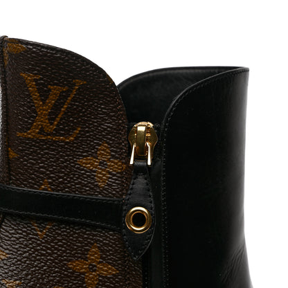 Louis Vuitton Calfskin Monogram Afterglow Platform Ankle Boots 39 Black 14 of 14