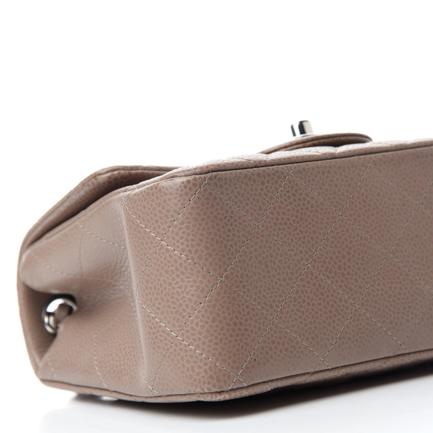 Chanel Caviar Quilted Mini Square Flap Taupe 6 of 10