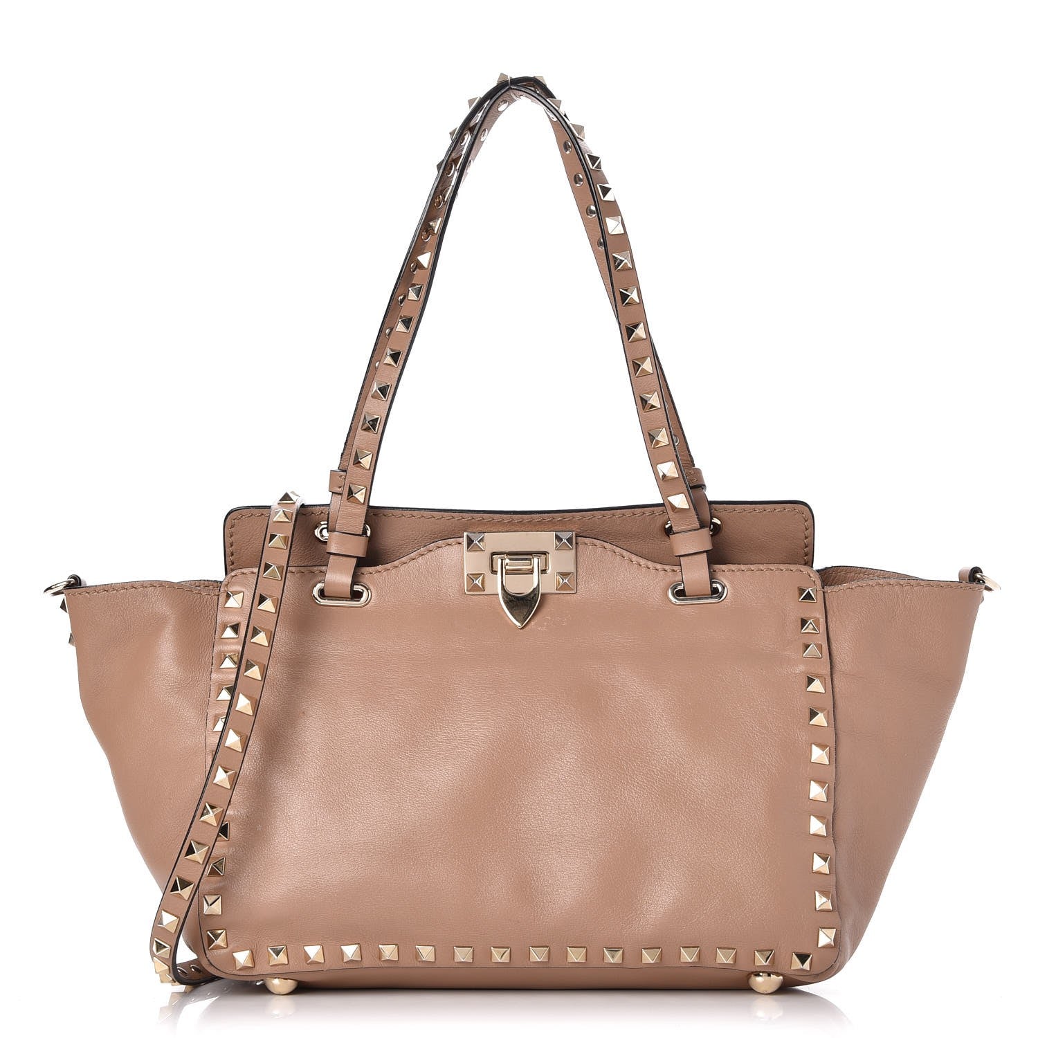 Valentino Garavani Vitello Small Rockstud Tote Alpaca 1 of 13