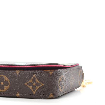 Louis Vuitton Monogram 2021 Christmas Animation Hollywood Pochette Felicie Chain Wallet Fuchsia 9 of 9