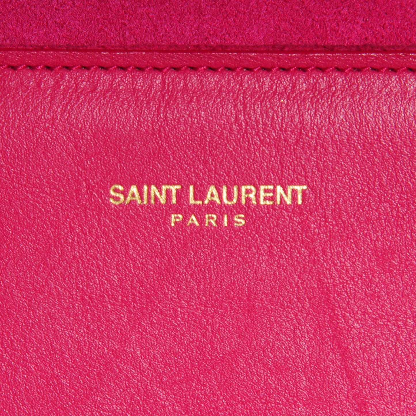 Calfskin Y Ligne Clutch Fuchsia