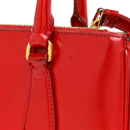 Prada Saffiano Vernice Mini Galleria Double Zip Tote Rosso 24 of 30