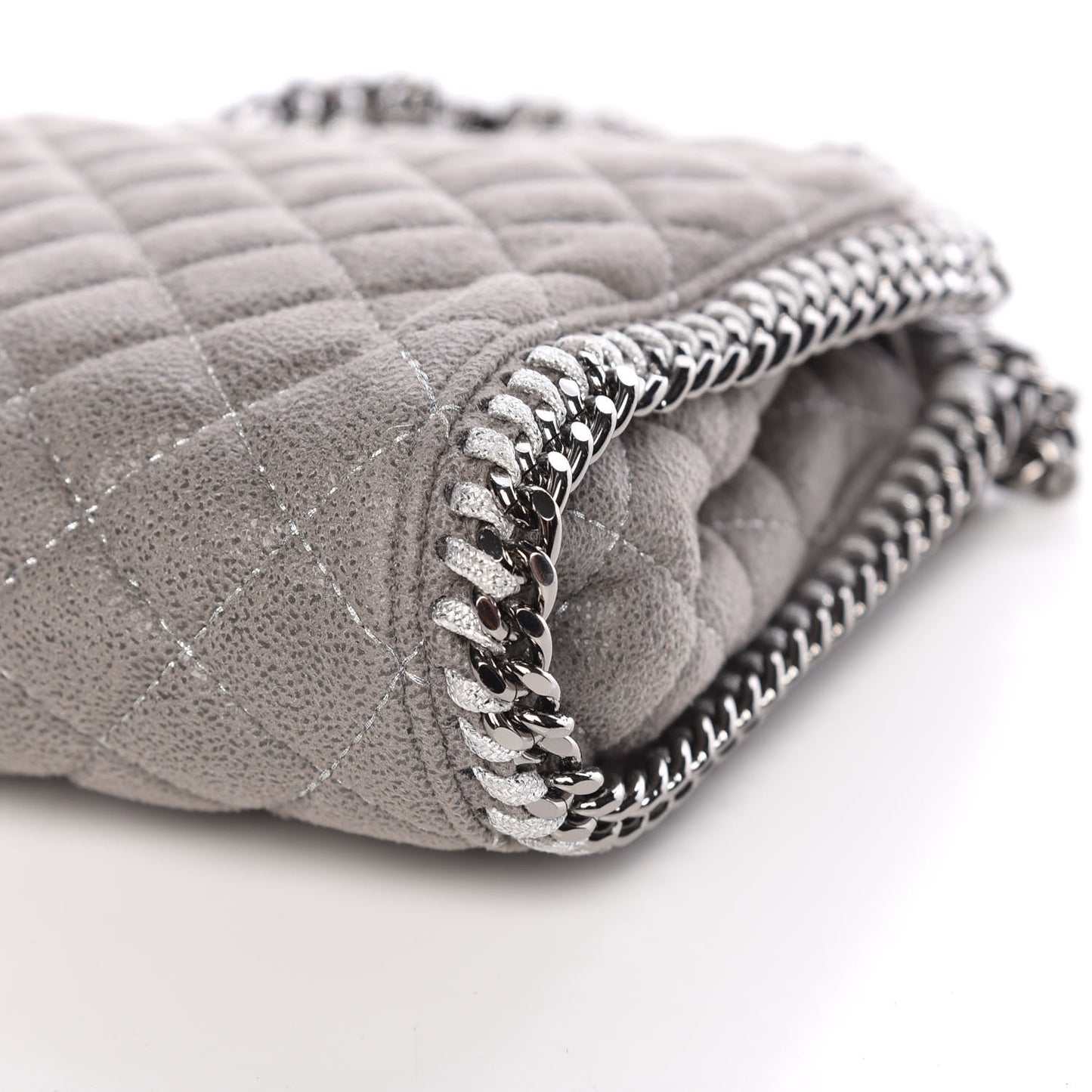 Shaggy Deer Quilted Tiny Falabella Tote Grey