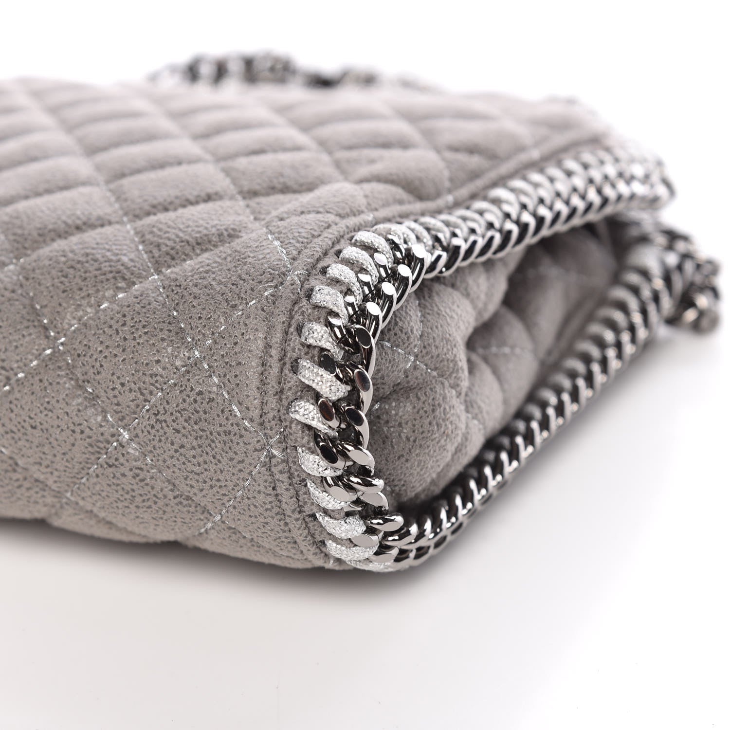 Stella McCartney Shaggy Deer Quilted Tiny Falabella Tote Grey 9 of 9