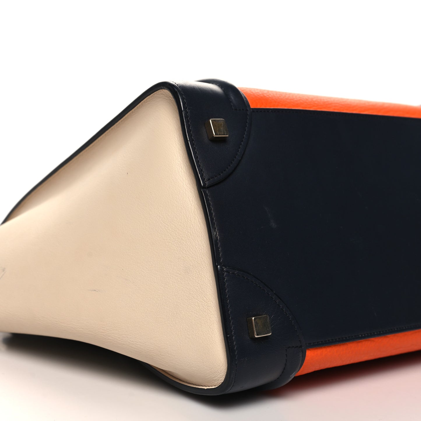 Elephant Calfskin Mini Tri-Color Luggage Bright Orange
