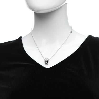 Bulgari 18K White Gold Diamond B.Zero1 Pave Pendant Necklace 2 of 7