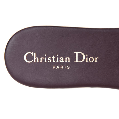 Christian Dior Canvas Embroidered Dway Mules Slide Sandals 36.5 Burgundy 7 of 10