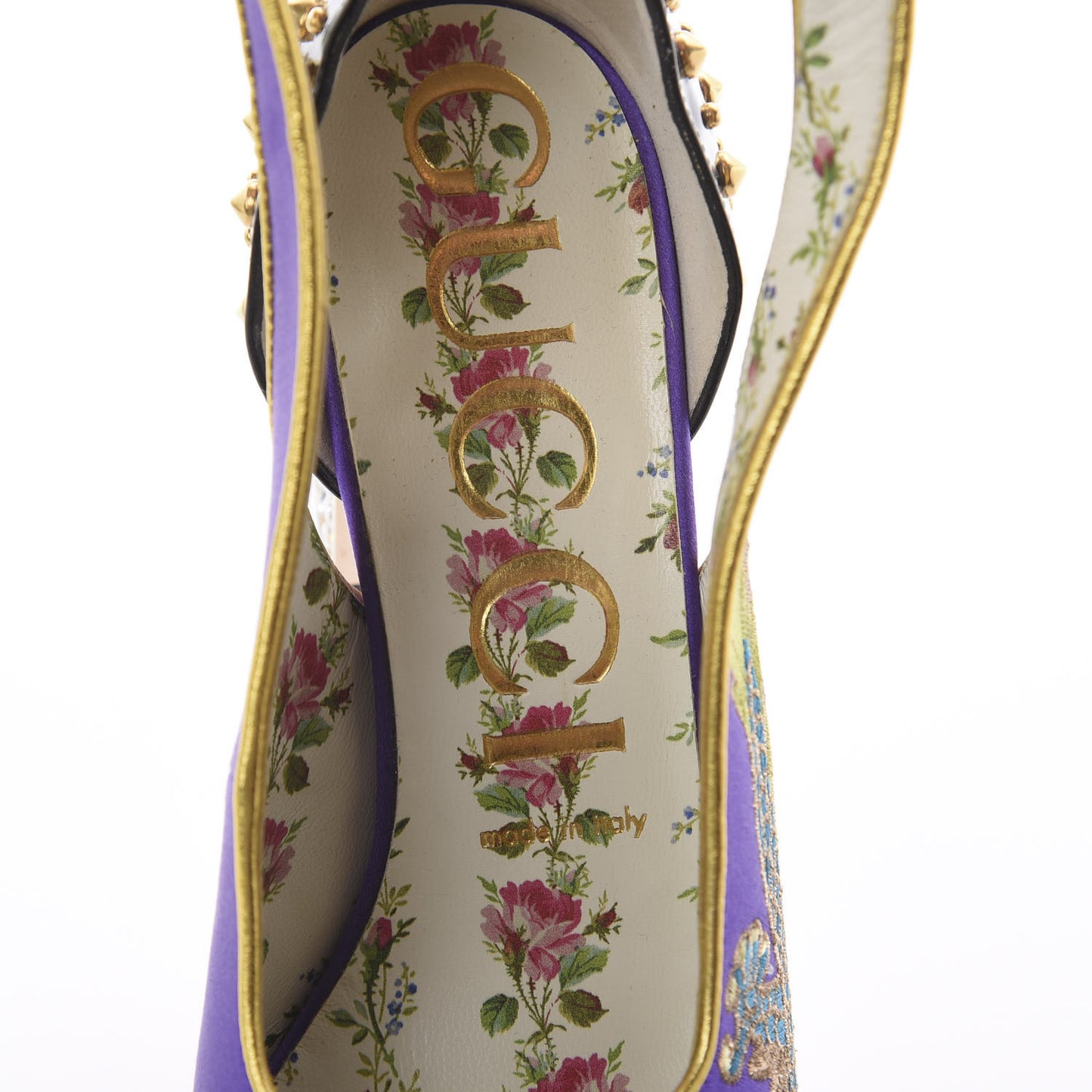 Satin Embroidered Dragon Caspar Pumps 37 Purple Oro Vecchio Black