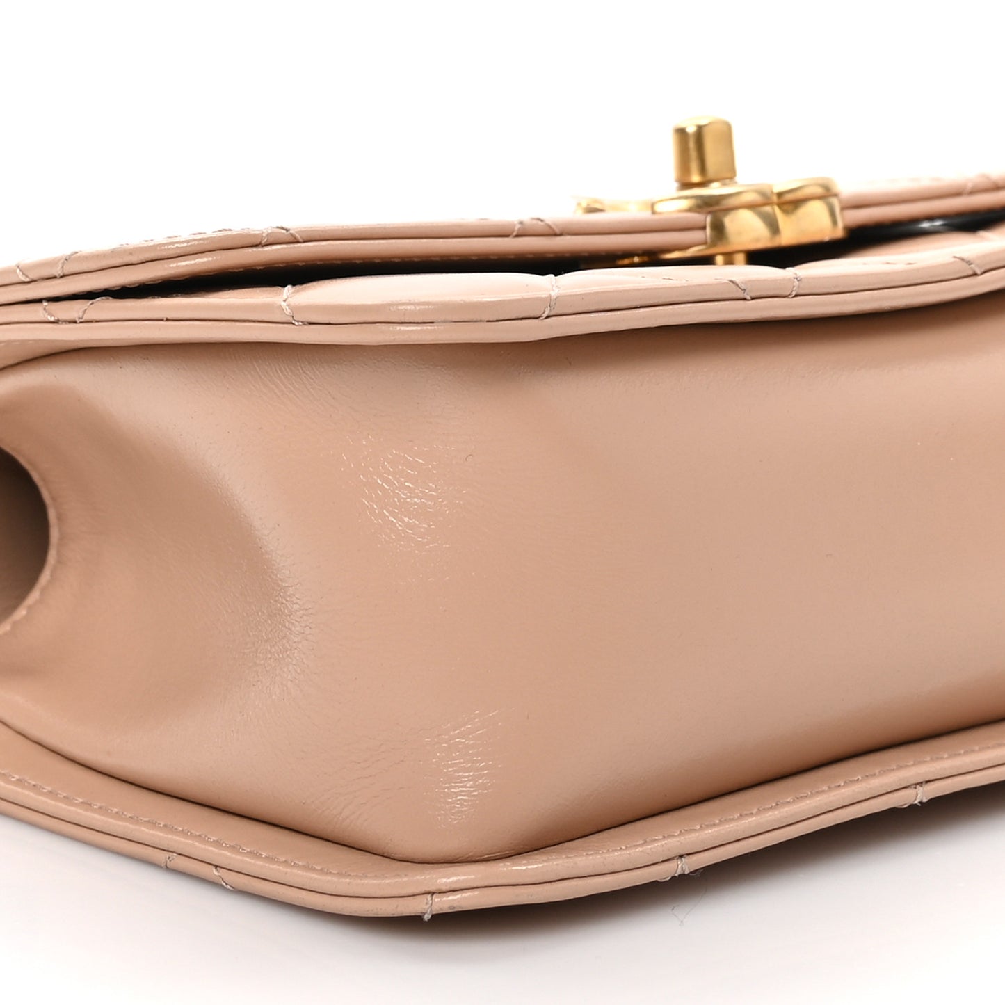 Calfskin Quilted Mini Perfect Fit Flap Beige